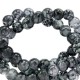 Marbled glass beads 4mm Dark grey